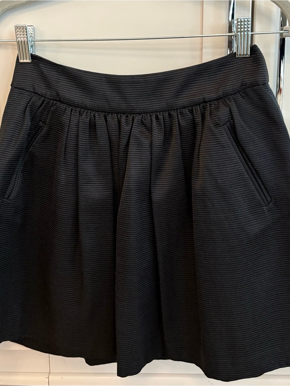 J. Crew Black Textured Skater Skirt